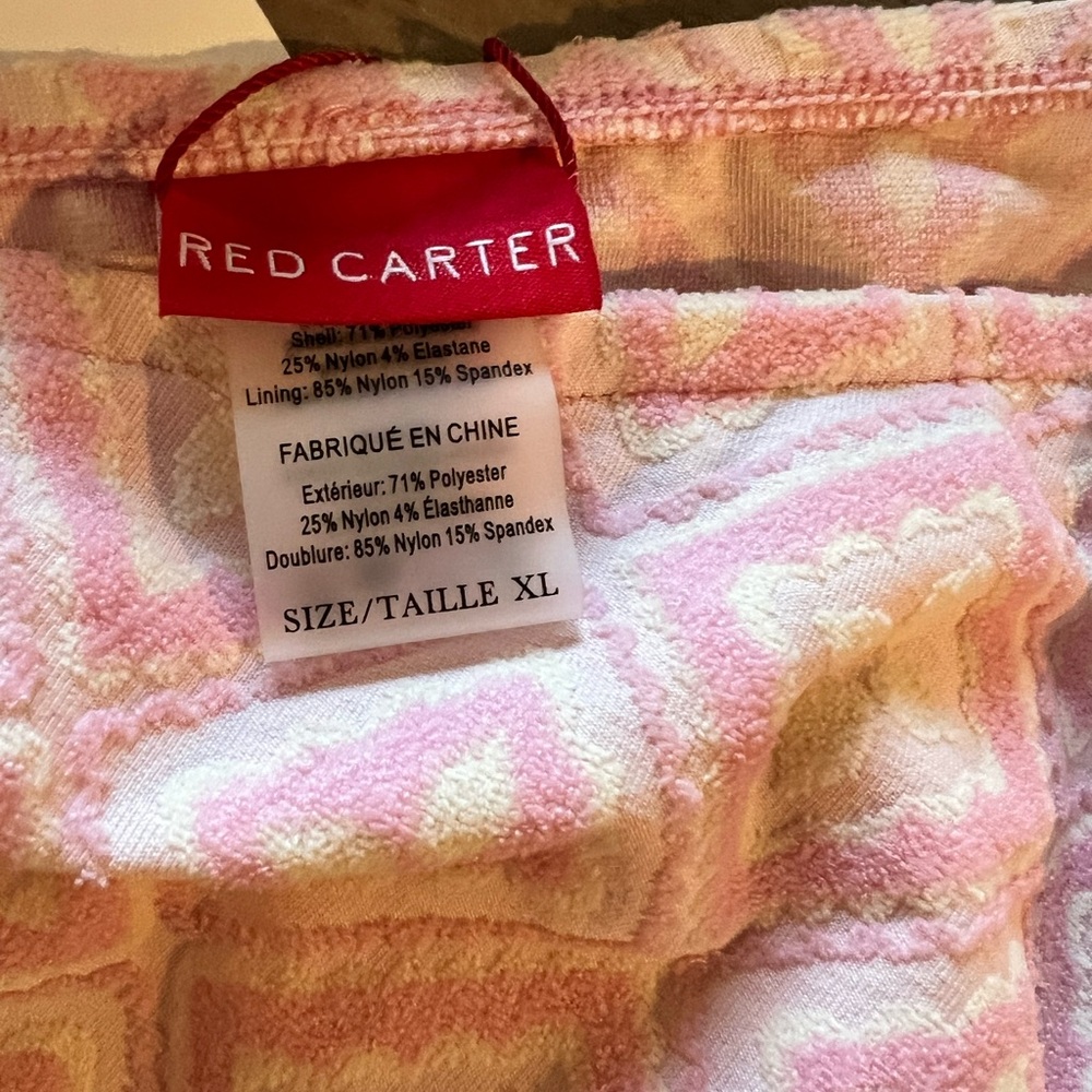 Red Carter Swimwear in Soft Pink and Cream - Picture 2 of 6